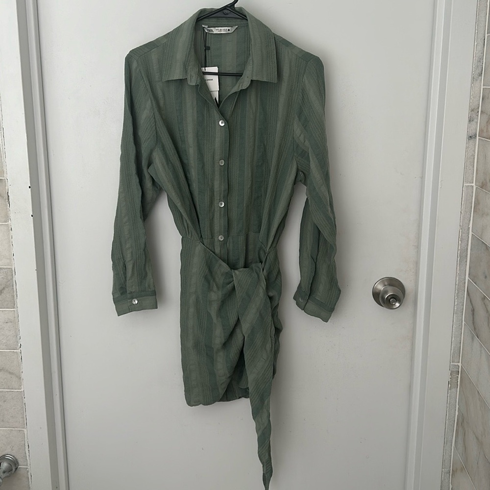 Zara green button down ‘Zoe’ dress